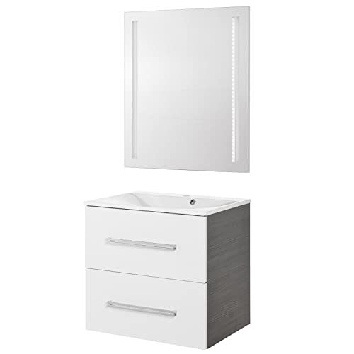 Fackelmann Set di mobili da Bagno Como Mobiletto da Bagno/lavabo/Specchio