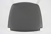 Tommychairs - Set 4 sedie modello Cuore per cucina bar e sala da pranzo, robusta struttura in Legno di faggio laccato bianco e seduta rivestita in pelle artificiale colore grigio scuro