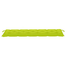 vidaXL Panca da Giardino Cuscino Verde Brillante 175 cm Legno di Teak