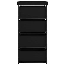 vidaXL Armadietto con 4 Cestini Cassettiera Smontabile Armadio Contenitore da Viaggio Cassetti Scaffale Scaffalatura Organizzatore Tessuto Nero