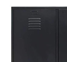Pissente - Armadietto da ufficio in metallo, stile industriale, resistente, per armadio, armadio, facile da montare, 90 x 40 x 180 cm (L x P x A) nero