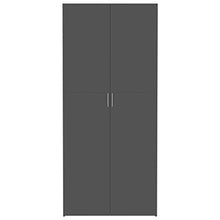 FAMIROSA Armadietto Grigio Lucido 80x35,5x180 cm in Truciolato