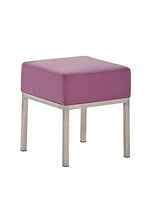 CLP Sgabello Panchetta in Acciaio Inox Lamega I Sgabello Poggiapiedi Imbottito in Similpelle I Sgabello Basso 40x40 CM, Colore:Viola