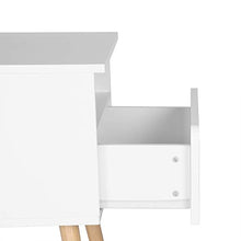 WOLTU TSR58ws Comodino Bianco con Cassetto Comodini da Notte Organizzatore da Letto in Legno