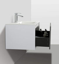 Yellow shop - Mobile Bagno Sospeso Cm 90 in Legno Completo di Lavabo in Marmoresina con E Senza Specchiera A LED Griff 900 Varie Colorazioni (Bianco/Cemento Completo (Mobile + Lavabo + Specchiera))