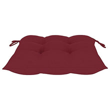 vidaXL Sedie da Giardino 4 pz con Cuscini Rosso Vino Massello di Teak