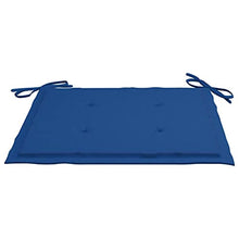 vidaXL Sedie da Giardino 4 pz con Cuscini Blu Reale Massello di Teak