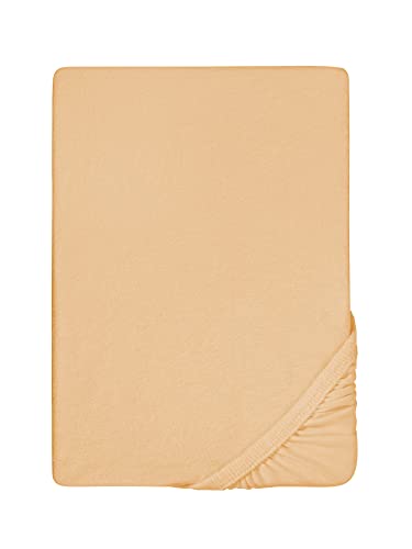 Biberna 0012344 Lenzuolo Frottee-Stretch (Altezza Materasso max. 22 cm) 1X 180X200 cm > 200X200 cm, Oro