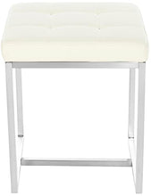 CLP Sgabello Poggiapiedi Barci In Similpelle I Panchetto Capitonné imbottito I Poggiapiedi Da Salotto Elegante Alt. 48 CM, Colore:crema