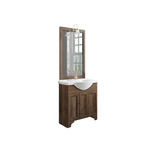 Mobile bagno Composizione completa"Siria 1" 75 modello 3 ante (Base + Specchiera + Lavabo in consolle cm 75)