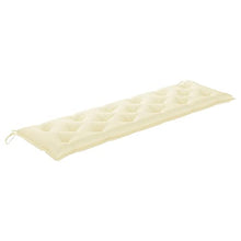 vidaXL Panca da Giardino con Cuscino Bianco Crema 175 cm Legno di Teak