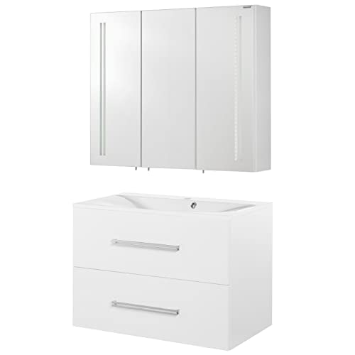 Set di mobili da bagno FACKELMANN Como Mobiletto da Bagno/lavabo/specchio