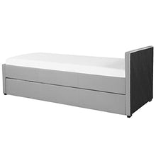 Beliani Divano Letto Estraibile in Tessuto Grigio Chiaro Rete a Doghe 90 x 200 cm Marmande