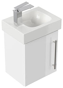 emotion ICONXS38CMLINKS000101DE - Lavabo con mobiletto, in Legno Bianco Lucido, 38 x 41 x 28 cm