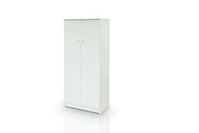 Dmora Armadio scarpiera a 2 Ante, Legno, Bianco, 62 x 34 x 147 cm