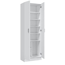 Furniturefactor Kawai B02 Armadio Multiuso a 2 ante, Melamina, Bianco, 180 x 59 x37 cm