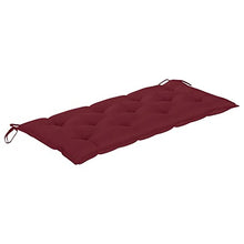 vidaXL Panca da Giardino con Cuscino Rosso Vino 240cm in Legno di Teak