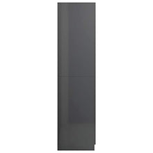 Tidyard Armadio Grigio Lucido 80x52x180 cm in Truciolato,con Un Compartimento Alto e Un'asta all'Interno