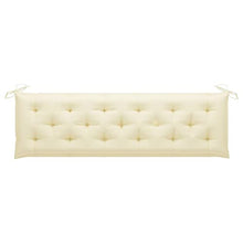vidaXL Panca da Giardino con Cuscino Bianco Crema 175 cm Legno di Teak