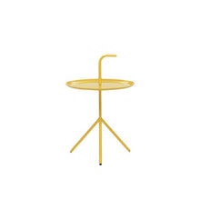 TONG HXF- Tavolino Moderno tavolino in Ferro battuto Semplice Lato Mobile minimale Mobile Camera da Letto Creativo Comodino da Tavolo Rotondo Durevole (Color : Yellow, Size : 69 * 49cm)