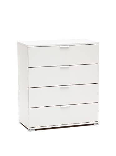 MeMi Me614BIA Cassettiera Gia' Montata, Legno, Bianco, 38x75x85 cm