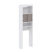 Temahome Click Mobile per Lavatrice, Truciolato, Melamina, Bianco/Beige (White & Taupe), 177 x 64.3 x 19.2 cm