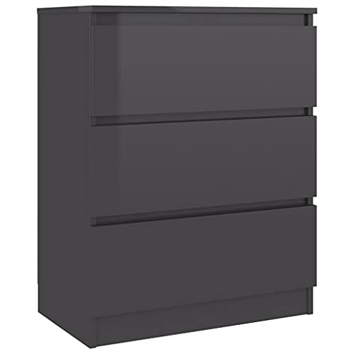 vidaXL Credenza con Finitura Lucida Grigia 60x35x76 cm in Legno Multistrato