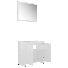Set di mobili da bagno, colore: bianco lucido