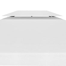 vidaXL Gazebo impermeabile a 2 livelli, per feste e giardino, copertura di ricambio per tetto, 310 g/m², 4 x 3 m, colore bianco