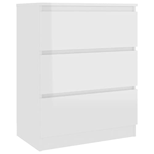 vidaXL Credenza con Finitura Lucida Bianca 60x35x76 cm in Legno Multistrato