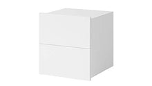 DOMTECH - Comodino per camera da letto, comodino bianco lucido, tavolino in legno con cassetti, armadio per camera da letto, armadio per lampade, credenza, bianco