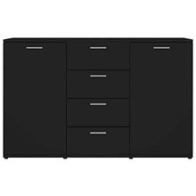 XHCP Credenza, Comodino, Comodino, Mobile Laterale per Soggiorno Camera da Letto Camera da Letto Nero Lucido 120x35,5x75 cm truciolare