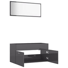 vidaXL Set Mobili da Bagno 2 pz Grigio Lucido in Truciolato