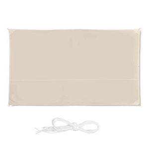 Relaxdays, Beige Tenda a Vela Rettangolare, Idrorepellente, Anti UV, Corde di Supporto, Terrazza e Giardino, LxP: 2x4 m, 2 x 4 m
