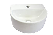 1 lavabo (SS032) in ceramica, montaggio a parete, ovale, quadrato, in ceramica, per il bagno, piccolo, da appendere, circa 30 cm, L 25 cm