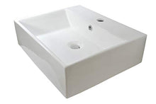 1 lavabo rettangolare grande in ceramica, 51 x 42,5 x 14 cm