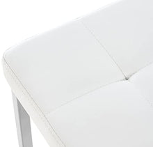 CLP Sgabello Poggiapiedi Barci In Similpelle I Panchetto Capitonné imbottito I Poggiapiedi Da Salotto Elegante Alt. 48 CM, Colore:bianco