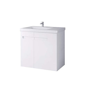 Planetmöbel Set di mobili da bagno moderno con lavabo e mobiletto alto, colore bianco