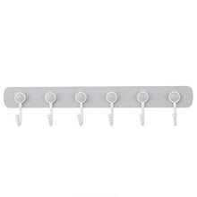 AKDSteel - Gancio adesivo resistente con 6 ganci, per cucina, bagno, da appendere alla parete grigio