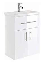 Mobile bagno a terra SlimLine bianco lucido