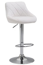 CLP Sgabello Design Imbottito Lazio In Similpelle I Sgabello Girevole Con Poggiapiedi I Sedia Alta Cucina Regolabile 83-104 CM, Colore:bianco