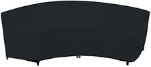 ZJBJ Mobili da Patio Copertura da Esterno Couch Secter Curvo Protector 600D Heavy Duty Black 190x36x39 Pollici Impermeabile per Set di divani a Mezzaluna