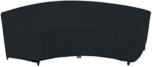 ZJBJ Mobili da Patio Copertura da Esterno Couch Secter Curvo Protector 600D Heavy Duty Black 190x36x39 Pollici Impermeabile per Set di divani a Mezzaluna