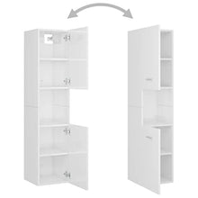 vidaXL Armadio da Bagno Bianco Lucido 30x30x130 cm in Truciolato