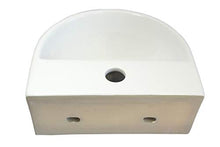 1 lavabo (SS032) in ceramica, montaggio a parete, ovale, quadrato, in ceramica, per il bagno, piccolo, da appendere, circa 30 cm, L 25 cm