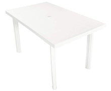 Tomaino Tavolo da Giardino in plastica Rettangolare 126 x 76 x 72 cm (Bianco)