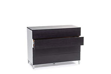 D.G.M. Srl Cassettiera comò Orizzontale Duo con 4 cassetti, Legno con Finitura Wengé e Bianco, L.100 x P.45 x H.75 cm, Nero