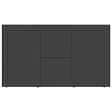 GOTOTOP Credenza in legno truciolato con 2 ante e 4 cassetti, armadio ausiliario moderno per corridoio, soggiorno, camera da letto, 120 x 36 x 69 cm, grigio