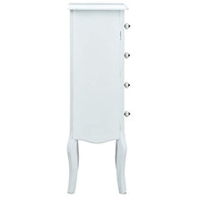 SKM Credenza con 4 Cassetti Bianca 40x30x95 cm in MDF