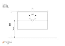 Set di mobili da bagno Firenze 100 (5 parti/A) antracite satinato, specchio LED